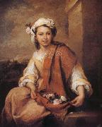 Bartolome Esteban Murillo A girl wearing a Rose France oil painting artist
